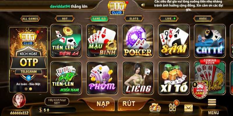 Tìm hiểu về sảnh game bài đổi thưởng Hitclub